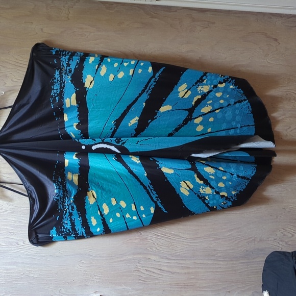 AI'MAGE Womens Butterfly Swimsuit Cover Up Spaghetti Strap Wrap Dress - Picture 8 of 10